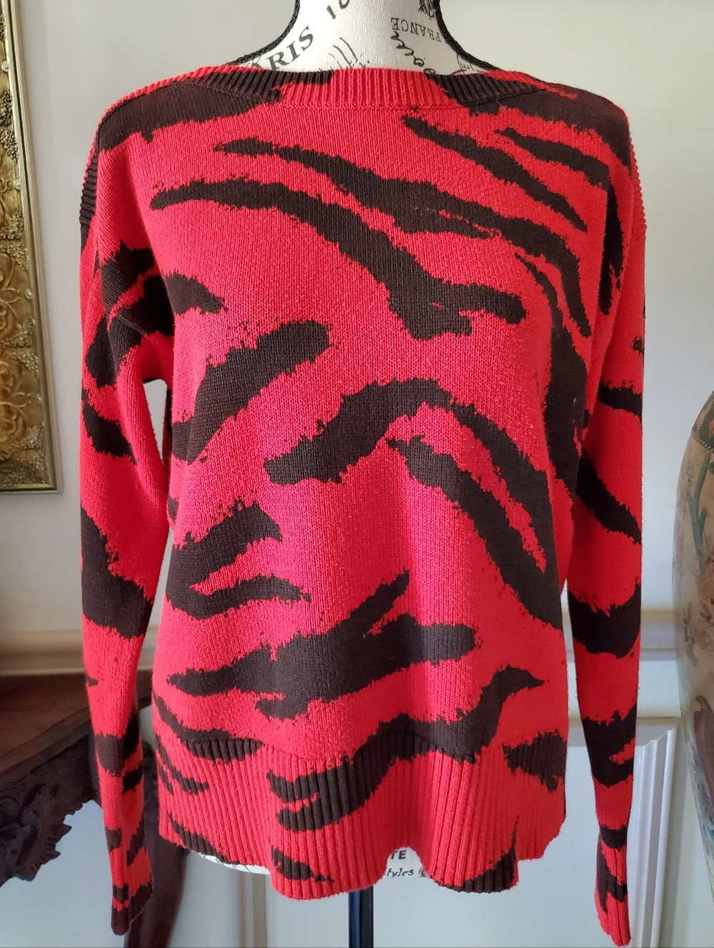 Elliott Lauren Well Red Boatneck Sweater Cotton Cashmere Blend